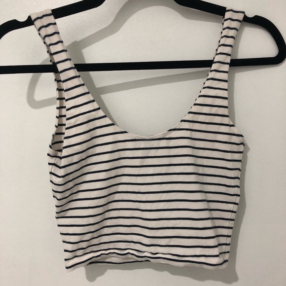 Forever 21 Black & White Striped Crop Top S - Picture 4 of 5